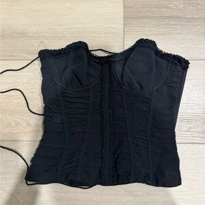 Oh Polly Black Corset Bustier Top NWT Size XS